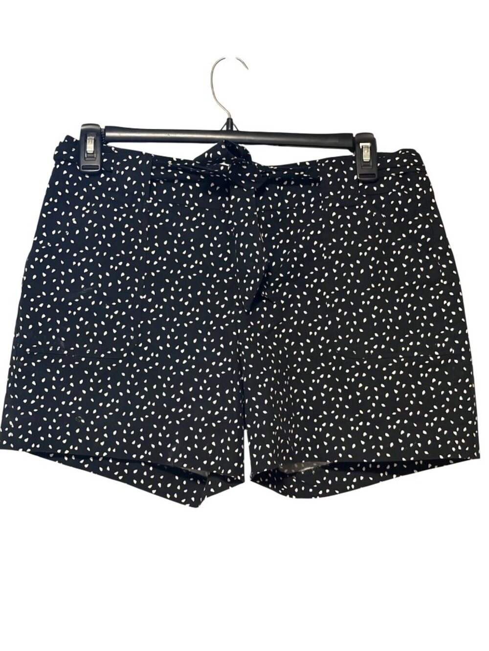 Croft & Barrow Stretch Womens Size 12 Black White Shorts Belted